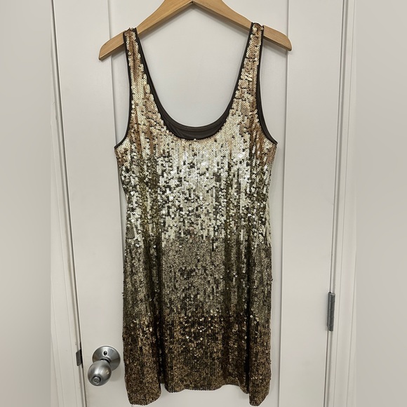 Gold Ombré Sequin Mini Dress - Picture 2 of 2